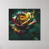 謎イエローグリーンバカラバラ キャンバスプリント (正面)