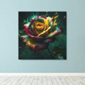 謎イエローグリーンバカラバラ キャンバスプリント (インサイチュ (ウッドフロア))