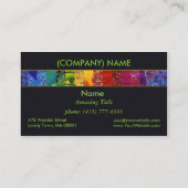 謎解き問題Iの抽象的な虹の女性の女神の顔 名刺 (裏面)