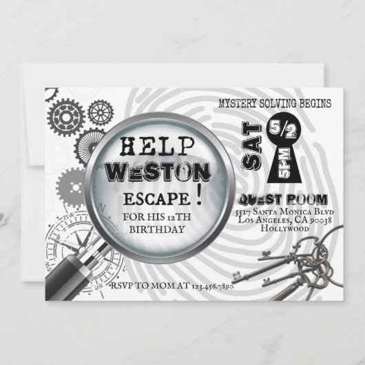 謎解き脱出ゲーム招待状 招待状 (正面)