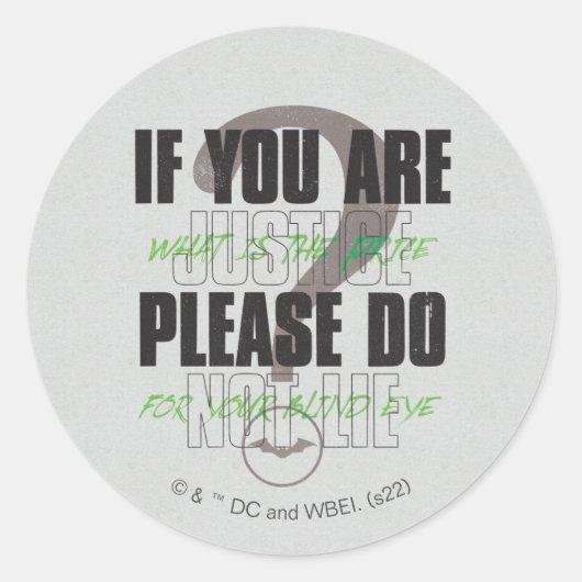 謎解き – もし正義は嘘をつかないでくれ ラウンドシール (正面)