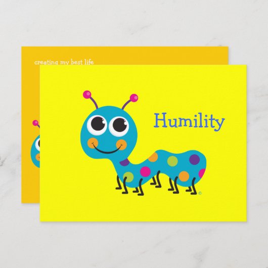 謙虚さカワイトキャタピラー ポストカード (正面/裏面)