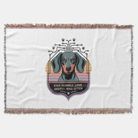 謙虚であれ、深く愛し、尻尾を頻繁に振れ スローブランケット (正面)