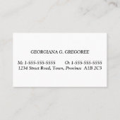 謙虚でダッパー法プロフェッショナル名刺 名刺 (裏面)