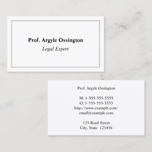 謙虚でミニマルな名刺 名刺 (正面/裏面)