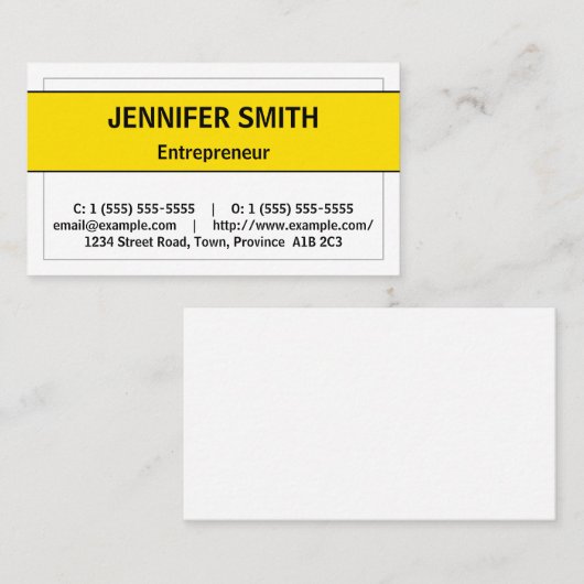 謙虚でミニマルな名刺 名刺 (正面/裏面)