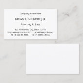 謙虚で基本的なプロフェッショナル名刺 名刺 (正面/裏面)