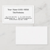 謙虚で基本的な名刺 名刺 (正面/裏面)