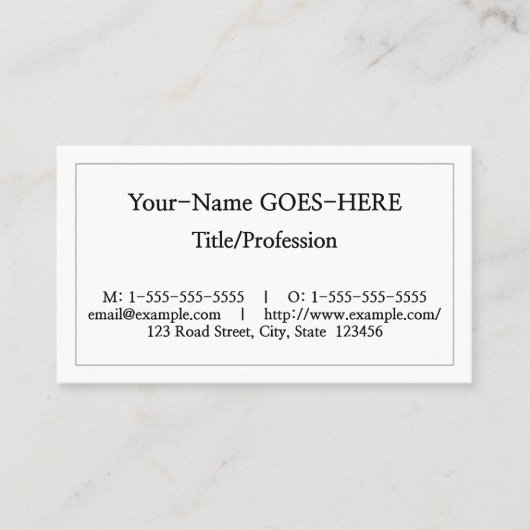 謙虚で基本的な名刺 名刺 (正面)