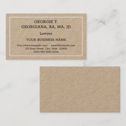 謙虚で基本的な弁護士名刺 名刺 (正面/裏面)