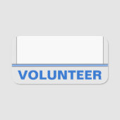 謙虚で基本的な「VOLUNTEER」名札 名札 (正面)