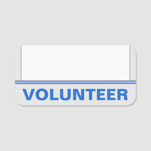 謙虚で基本的な「VOLUNTEER」名札 名札 (正面)