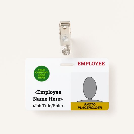 謙虚で立派なスタッフメンバーID バッジ (裏面クリップ)