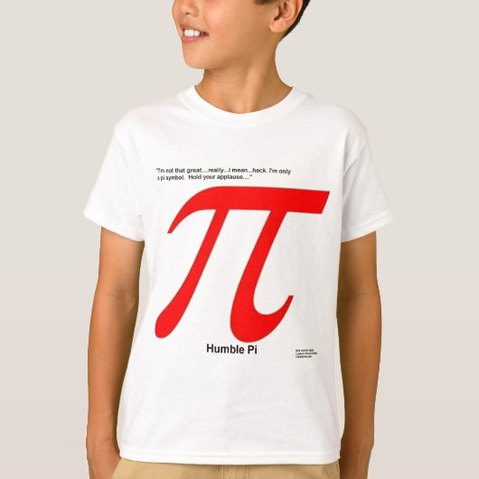 謙虚なπの二乗 楽しいデザイン tシャツ (正面)