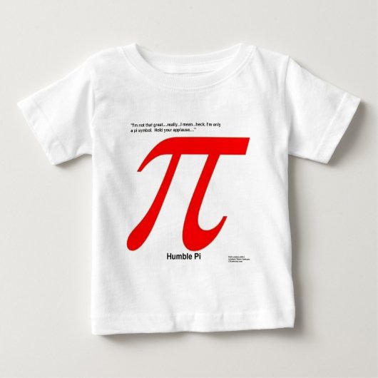 謙虚なπは正方形 面白い ベビーTシャツ (正面)
