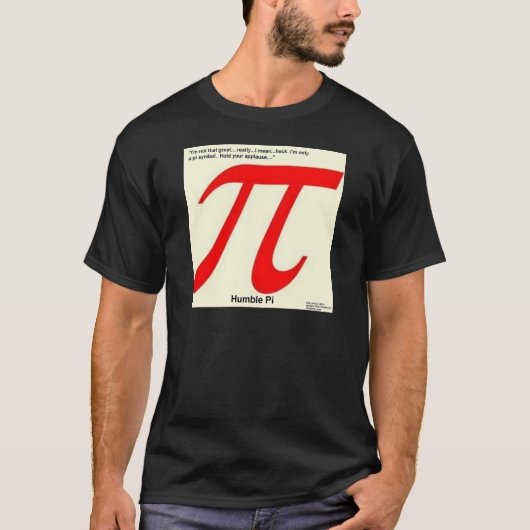 謙虚なπは正方形 面白い tシャツ (正面)