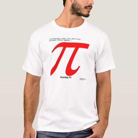 謙虚なπ二乗 楽しいデザイン tシャツ (正面)