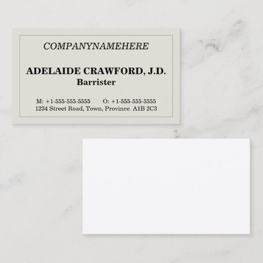 謙虚なシンプル名刺 名刺 (正面/裏面)