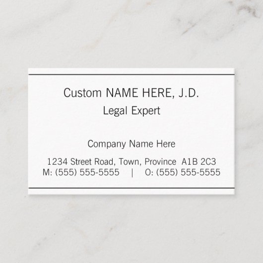 謙虚なシンプル名刺 名刺 (正面)