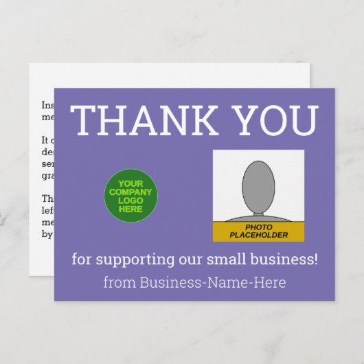 謙虚なスモールビジネス「ありがとう」ポストカード ポストカード (正面/裏面)