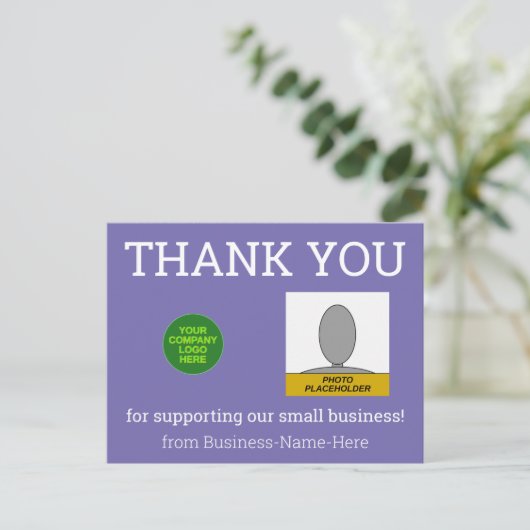 謙虚なスモールビジネス「ありがとう」ポストカード ポストカード (スタンド正面)