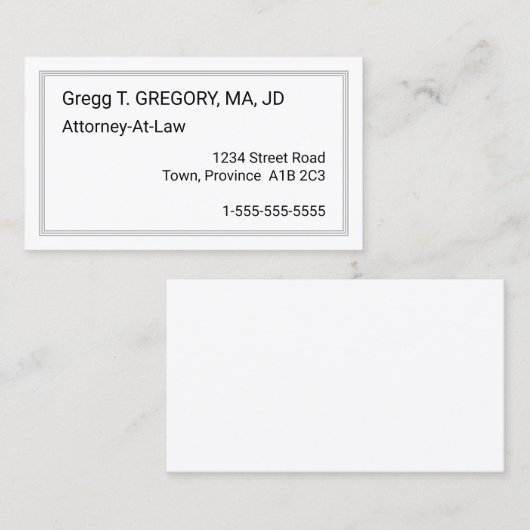 謙虚なミニマル名刺 名刺 (正面/裏面)