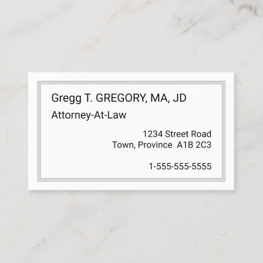 謙虚なミニマル名刺 名刺 (正面)