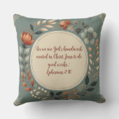 謙虚なリースカスタマイズ可能な聖句 クッション (裏面)