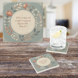 謙虚なリースカスタマイズ可能な聖句 ストーンコースター