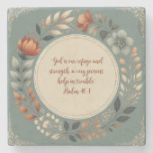 謙虚なリースカスタマイズ可能な聖句 ストーンコースター (正面)