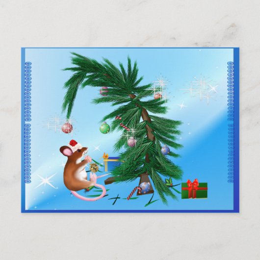謙虚な小さなクリスマスマウス シーズンポストカード (正面)