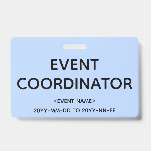 謙虚な「イベントコーディネーター」バッジ バッジ (正面)