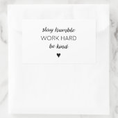 謙虚に働く懸命。 長方形シール (バッグ)