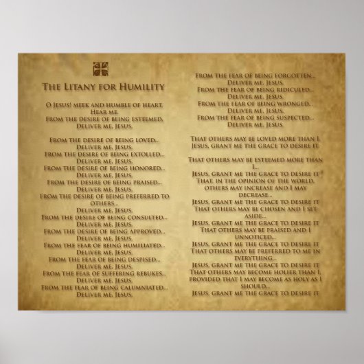 謙遜のためのリタニー。 ポスター (正面)