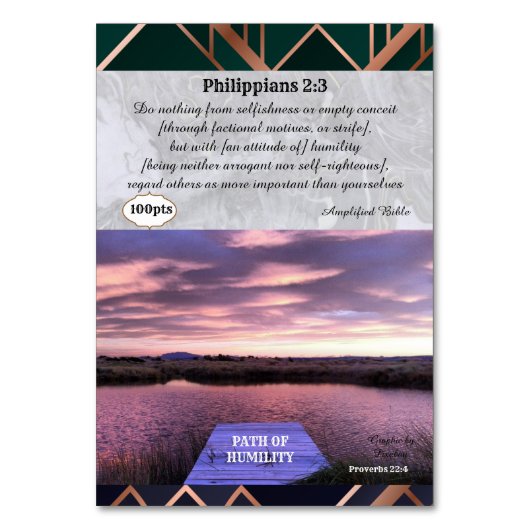 謙遜のゲームカードの道 テーブルナンバー (裏面)