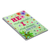 謙遜の可憐な花のタイポグラフィの聖書の詩 ノートブック (右側)