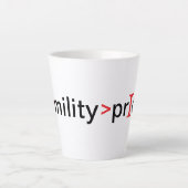 謙遜は素晴らしプライドだ カフェラテマグ (正面)