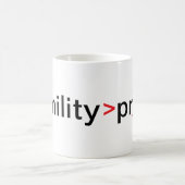 謙遜は素晴らしプライドだ コーヒーマグカップ (中央)