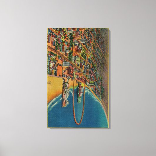 講堂、ビーチ、レインボーピア キャンバスプリント (正面)