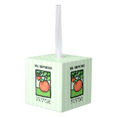 講師、先生ありがとう、アップル キューブオーナメント (裏面アングル)