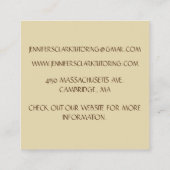 講師/先生/教育者のグローブ&ブック スクエア名刺 (裏面)