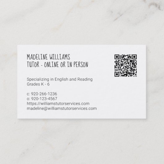 講師QRコード名刺 名刺 (裏面)