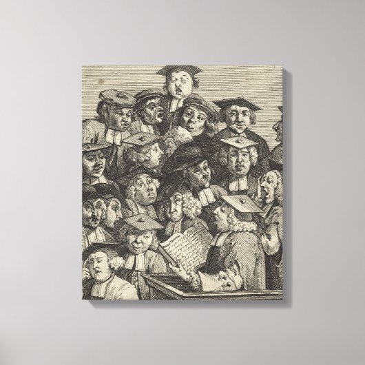 講演会での学者（ウィリアム・ホガース著） キャンバスプリント (正面)