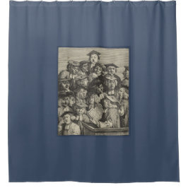 講演会での学者（ウィリアム・ホガース著） シャワーカーテン