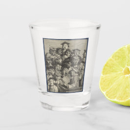講演会での学者（ウィリアム・ホガース著） ショットグラス