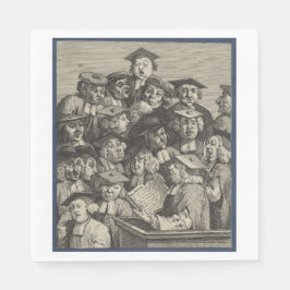 講演会での学者（ウィリアム・ホガース著） スタンダードランチョンナプキン