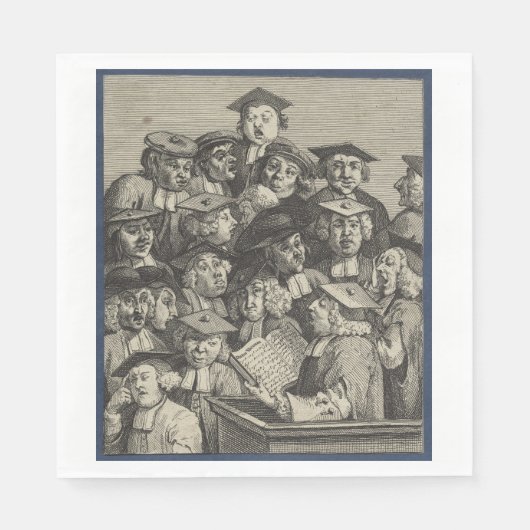 講演会での学者（ウィリアム・ホガース著） スタンダードランチョンナプキン (正面)