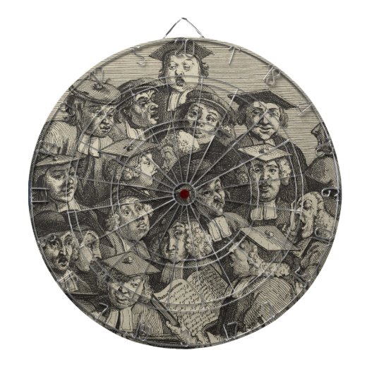講演会での学者（ウィリアム・ホガース著） ダーツボード (正面)