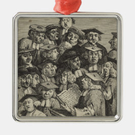 講演会での学者（ウィリアム・ホガース著） メタルオーナメント