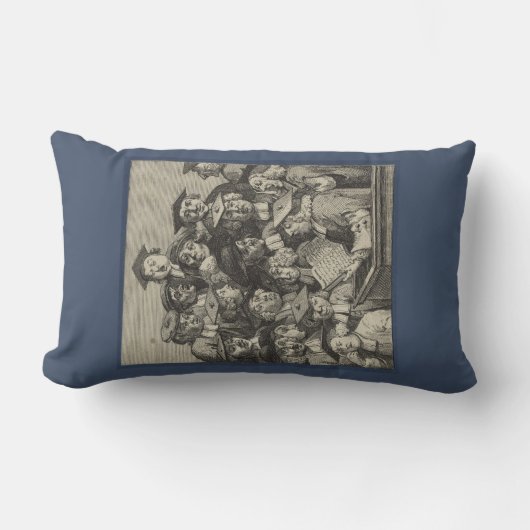 講演会での学者（ウィリアム・ホガース著） ランバークッション (正面)